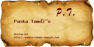 Panka Tamás névjegykártya